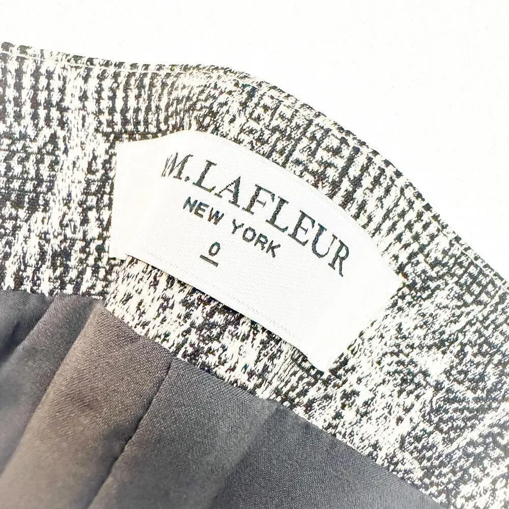 MM LaFleur Patterned Crosshatch Pencil Straight Skirt Back Slit Size 0